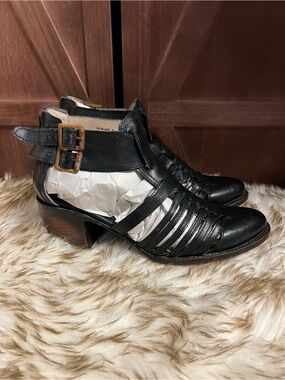 Freebird Blake Leather Strappy Ankle boots